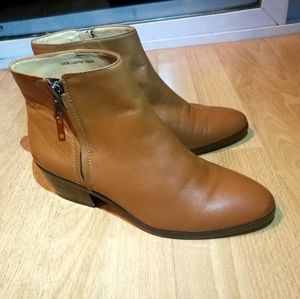 J. Crew Regan Leather Booties 8 Cognac